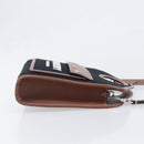 BURBERRY Hand Bag Canvas 2way Silver Black Auth 202239V-3