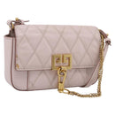 GIVENCHY Shoulder Bag Leather Pink Gold Tone Auth 202242A-1