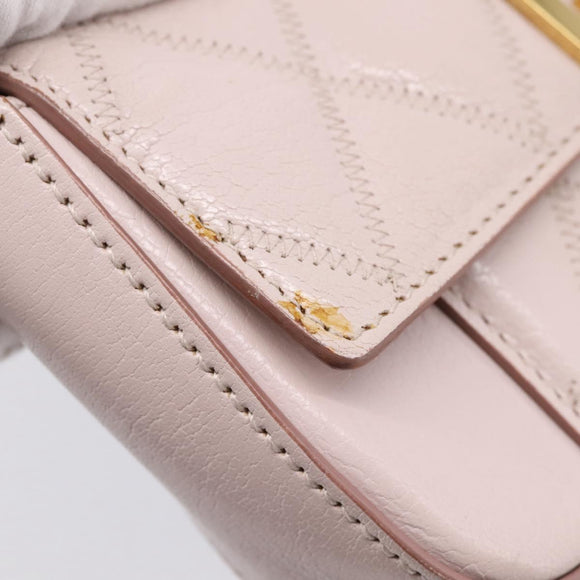 GIVENCHY Shoulder Bag Leather Pink Gold Tone Auth 202242A