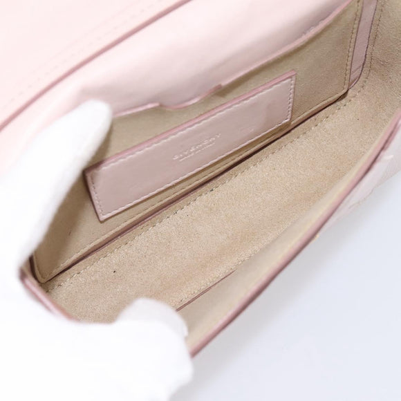 GIVENCHY Shoulder Bag Leather Pink Gold Tone Auth 202242A