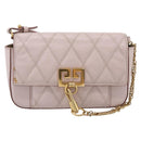 GIVENCHY Shoulder Bag Leather Pink Gold Tone Auth 202242A-13