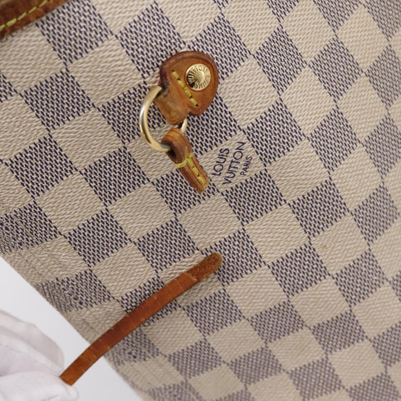 LOUIS VUITTON Damier Azur Neverfull MM Tote Bag N41605 LV Auth 202243