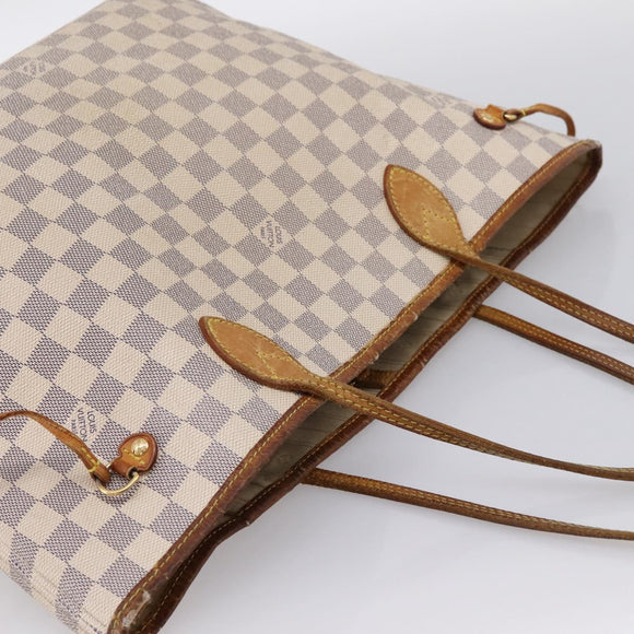 LOUIS VUITTON Damier Azur Neverfull MM Tote Bag N41605 LV Auth 202243