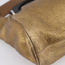 MARNI Hand Bag Leather 2way Gold Silver Auth 202246A-13