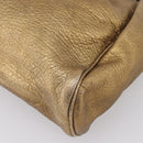 MARNI Hand Bag Leather 2way Gold Silver Auth 202246A-14