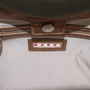 MARNI Hand Bag Leather 2way Gold Silver Auth 202246A-16