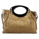 MARNI Hand Bag Leather 2way Gold Silver Auth 202246A-2