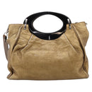 MARNI Hand Bag Leather 2way Gold Silver Auth 202246A-3