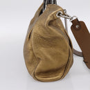MARNI Hand Bag Leather 2way Gold Silver Auth 202246A-4