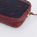 GUCCI Horsebit Shoulder Bag Canvas Navy Gold Tone Auth 202249-10