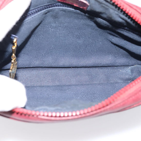 GUCCI Horsebit Shoulder Bag Canvas Navy Gold Tone Auth 202249