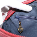 GUCCI Horsebit Shoulder Bag Canvas Navy Gold Tone Auth 202249-19