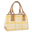 BURBERRY Hand Bag Canvas Yellow Beige Auth 202250A-1