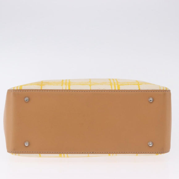 BURBERRY Hand Bag Canvas Yellow Beige Auth 202250A