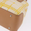 BURBERRY Hand Bag Canvas Yellow Beige Auth 202250A-13