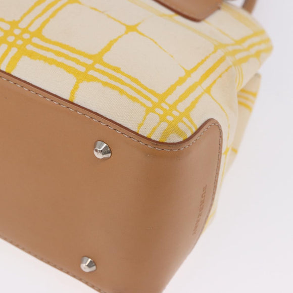 BURBERRY Hand Bag Canvas Yellow Beige Auth 202250A