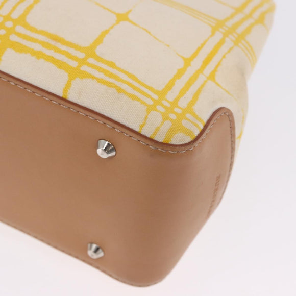 BURBERRY Hand Bag Canvas Yellow Beige Auth 202250A