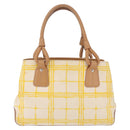 BURBERRY Hand Bag Canvas Yellow Beige Auth 202250A-2