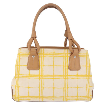 BURBERRY Hand Bag Canvas Yellow Beige Auth 202250A - 0