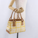 BURBERRY Hand Bag Canvas Yellow Beige Auth 202250A-28