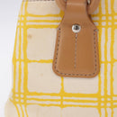 BURBERRY Hand Bag Canvas Yellow Beige Auth 202250A-3