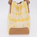 BURBERRY Hand Bag Canvas Yellow Beige Auth 202250A-5