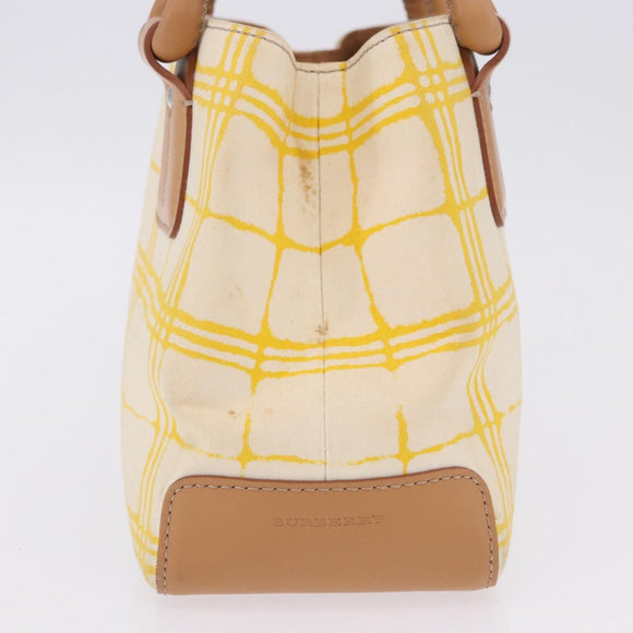 BURBERRY Hand Bag Canvas Yellow Beige Auth 202250A