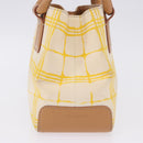 BURBERRY Hand Bag Canvas Yellow Beige Auth 202250A-7