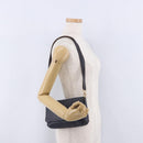 BURBERRY Shoulder Bag Leather Navy Gold Tone Auth 202255-23