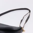 BURBERRY Shoulder Bag Leather Navy Gold Tone Auth 202255-8