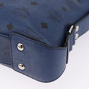 MCM Vicetos Shoulder Bag Leather Navy Silver Auth 202257A-11