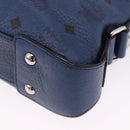 MCM Vicetos Shoulder Bag Leather Navy Silver Auth 202257A-13