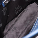 MCM Vicetos Shoulder Bag Leather Navy Silver Auth 202257A-17
