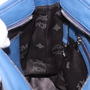 MCM Vicetos Shoulder Bag Leather Navy Silver Auth 202257A-19