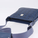 MCM Vicetos Shoulder Bag Leather Navy Silver Auth 202257A-6