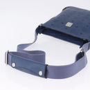 MCM Vicetos Shoulder Bag Leather Navy Silver Auth 202257A-7
