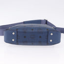 MCM Vicetos Shoulder Bag Leather Navy Silver Auth 202257A-9