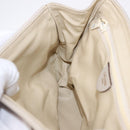 CELINE Shoulder Bag Leather Beige Gold Tone Auth 202258A-21