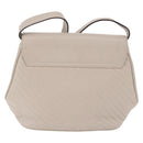 CELINE Shoulder Bag Leather Beige Gold Tone Auth 202258A-3