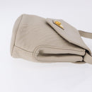 CELINE Shoulder Bag Leather Beige Gold Tone Auth 202258A-5