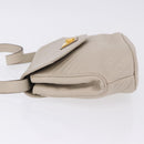 CELINE Shoulder Bag Leather Beige Gold Tone Auth 202258A-6