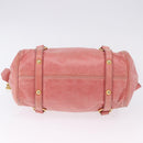 Miu Miu Vitellolux Hand Bag Leather 2way Pink Gold Auth 202259M-5