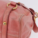 Miu Miu Vitellolux Hand Bag Leather 2way Pink Gold Auth 202259M-18