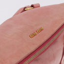 Miu Miu Vitellolux Hand Bag Leather 2way Pink Gold Auth 202259M-20