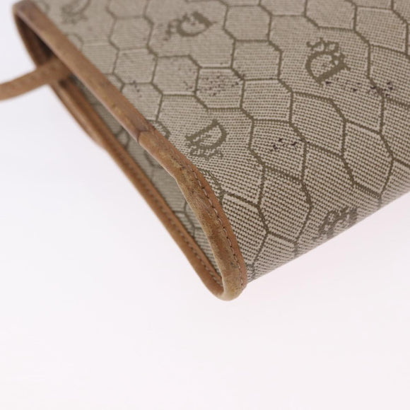 Christian Dior Honeycomb Shoulder Bag PVC Leather Beige Gold Tone Auth 202260