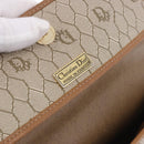 Christian Dior Honeycomb Shoulder Bag PVC Leather Beige Gold Tone Auth 202260-18
