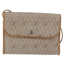 Christian Dior Honeycomb Shoulder Bag PVC Leather Beige Gold Tone Auth 202260-13