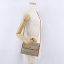 Christian Dior Honeycomb Shoulder Bag PVC Leather Beige Gold Tone Auth 202260-21