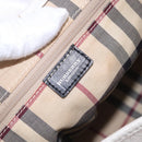 BURBERRY Hand Bag Leather White Silver Auth 202261-18