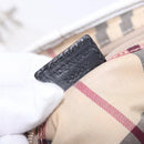 BURBERRY Hand Bag Leather White Silver Auth 202261-12
